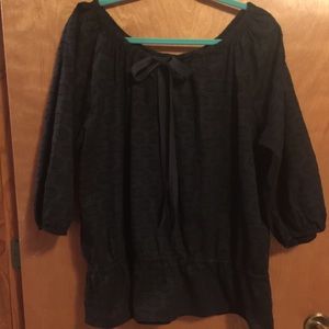 OLD NAVY BLK TEXTURED PEASANT TOP XXL CUTE!